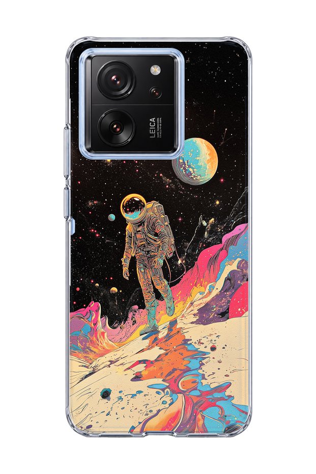 Mi 13t Pro Compatible Astronaut Space Walk Printed Transparent Phone Case