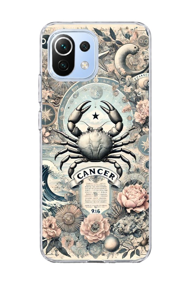 Mi 11 Lite Compatible Crab Sign Printed Transparent Phone Case