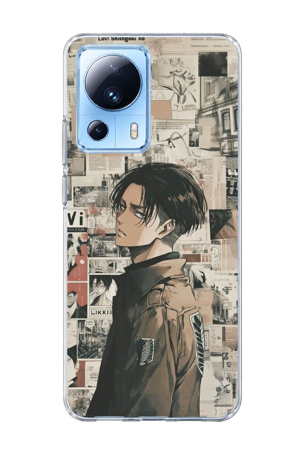 Mi 13 Lite Compatible Anime Newspaper Collage Printed Transparent Phone Case