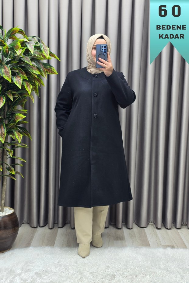 Women's Clothing Plus Size Three-Button French Cashmere Coat