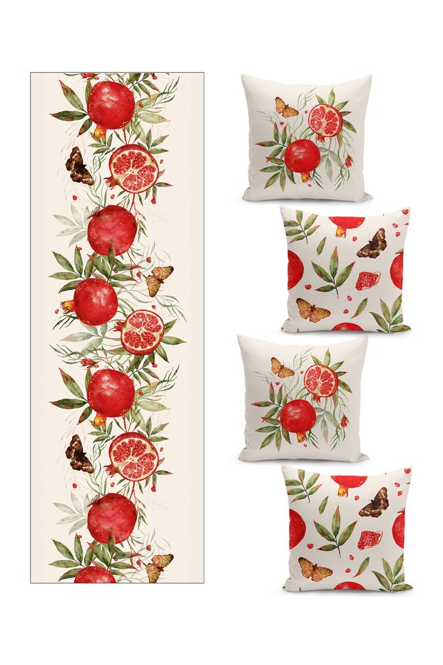 Special Design Set of Four Cushion Covers and Runner