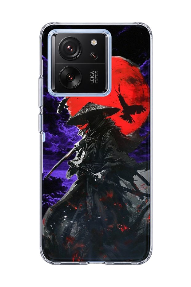 Mi 13t Compatible Samurai Purple Night Printed Transparent Phone Case