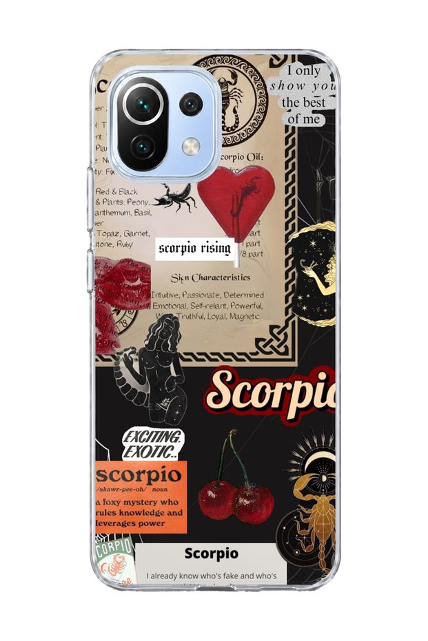 Mi 11 Lite Compatible Scorpio Sign Printed Transparent Phone Case