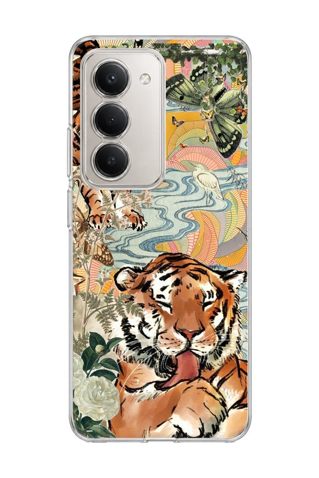 Redmi 15 Compatible Tiger Oriental Printed Transparent Phone Case