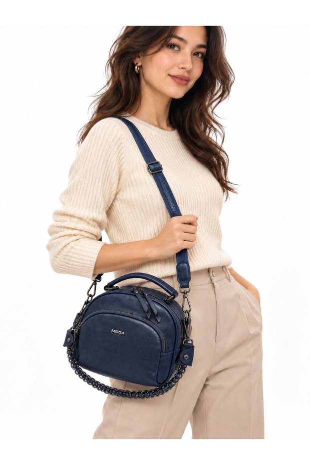Women's Chain Accessory Shoulder and Crossbody Bag