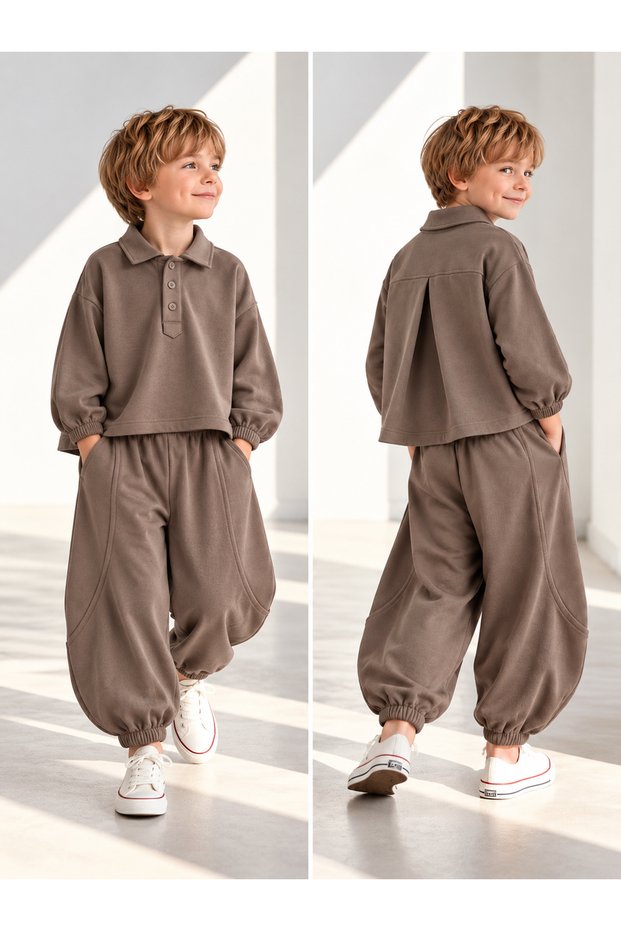Boy's Tracksuit Set Modal Mink Elf Model