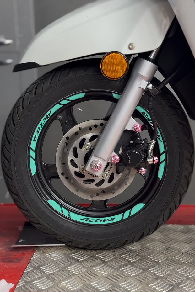 12 Pieces Wheel Rim Strips with Activa Written for Honda Activa Scooter (Front and Rear Enough)