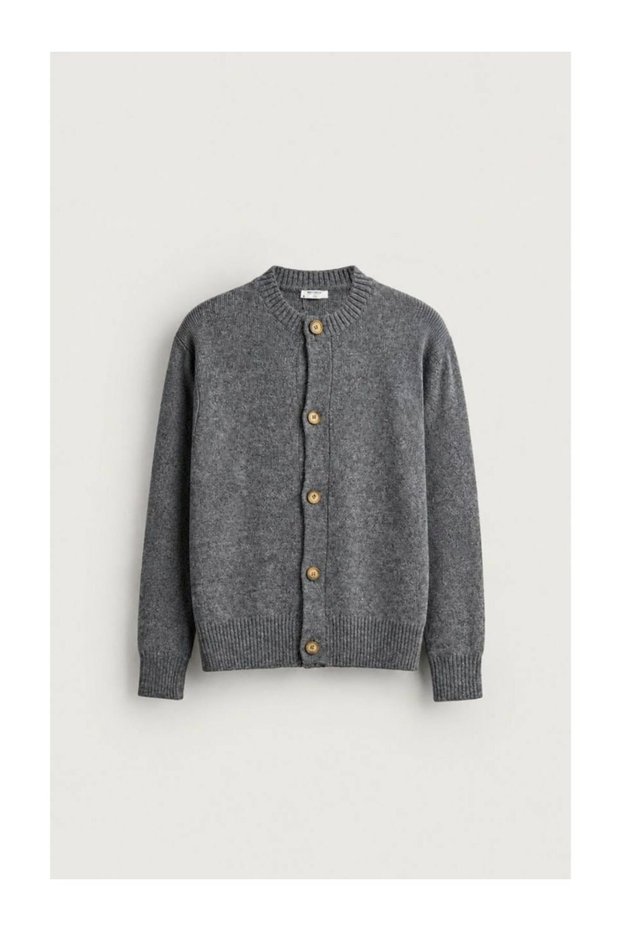 Men's Crew Neck Buttoned Knitwear Cardigan
