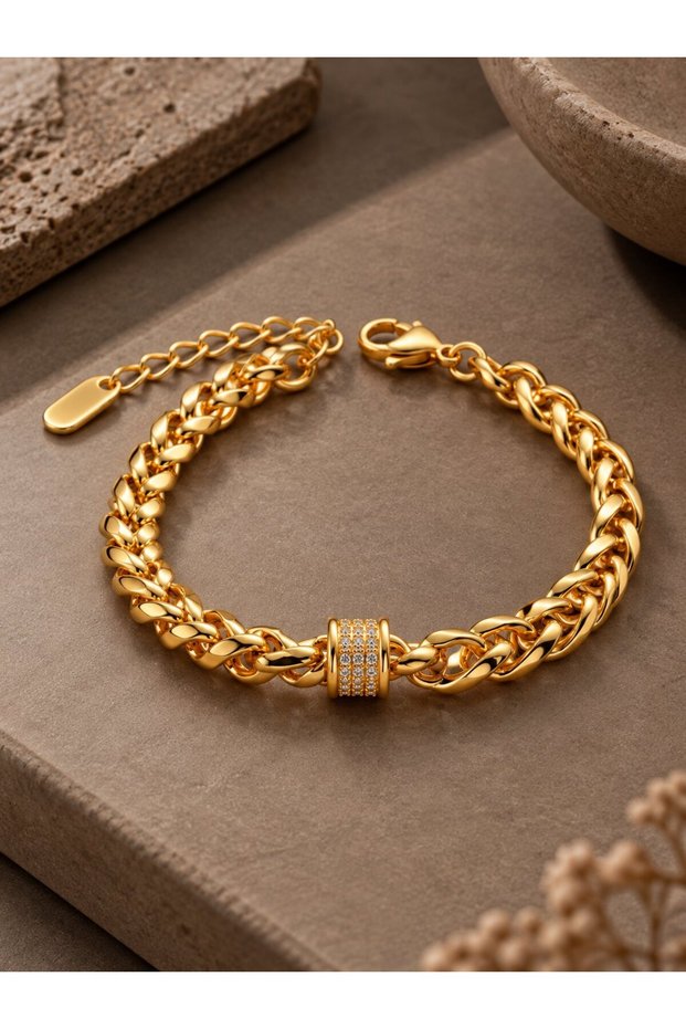 Cm Gold Color Brass Singapore Chain Model Women's Bracelet