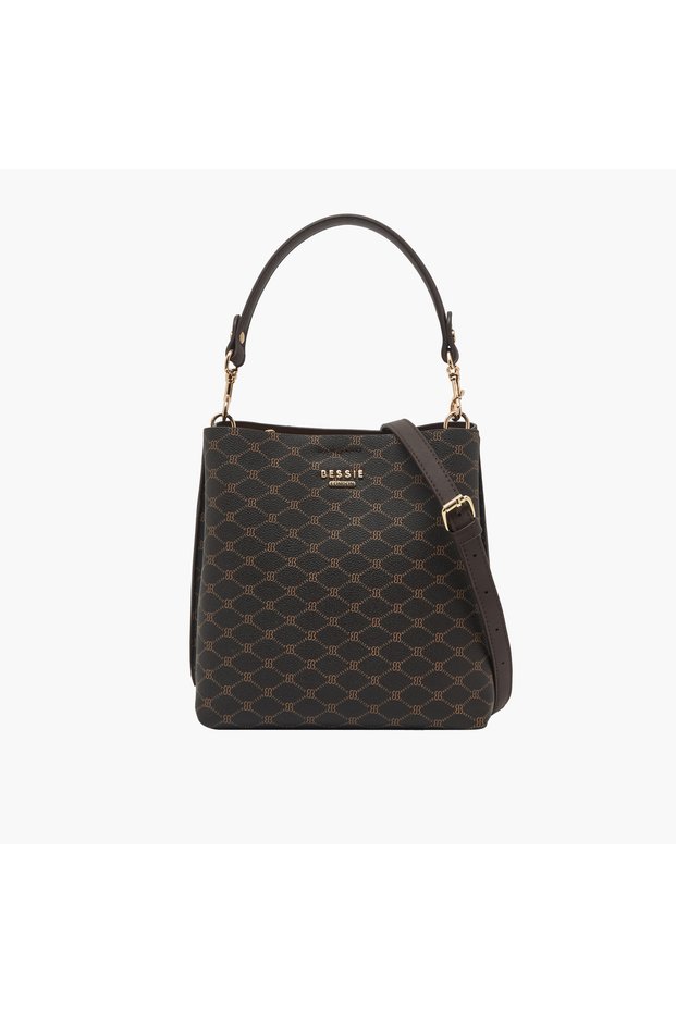 حقيبة حمل بطبعة Monogram مع حزام قابل للفصل