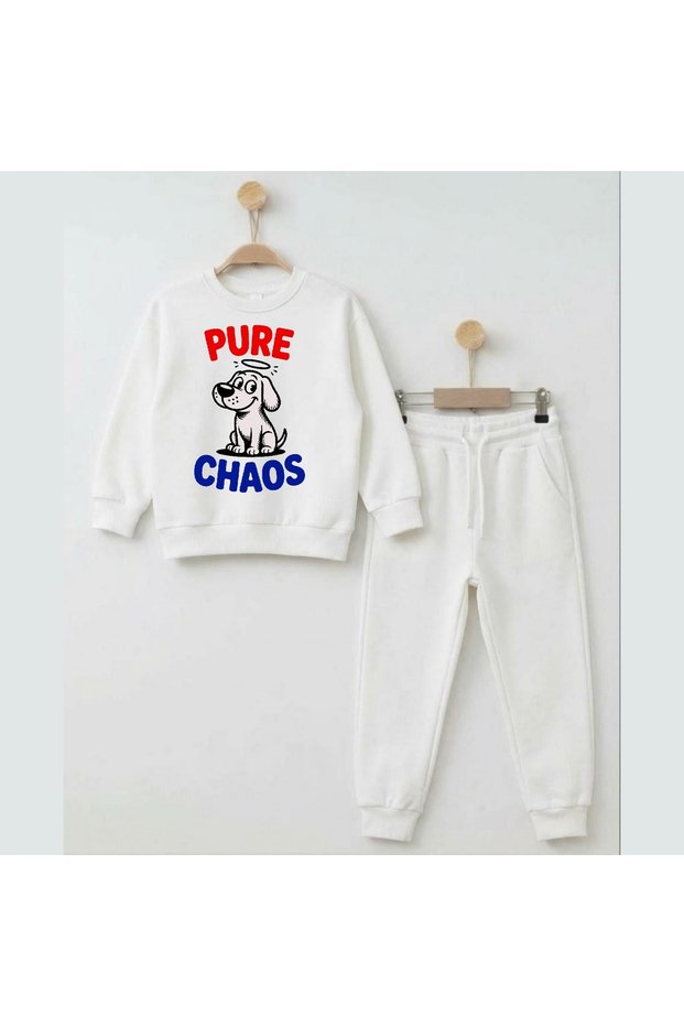 Team Sweatshirt Pure Chaos Dog Printed Girls' Boys' Crew Neck