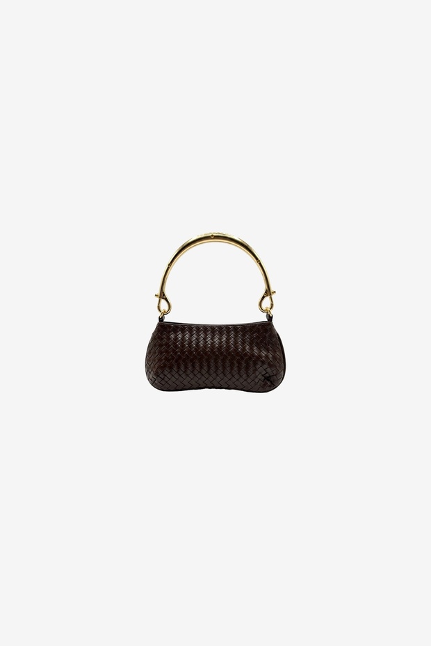 Aria Metal Handle Detailed Bitter Brown Matte Bag