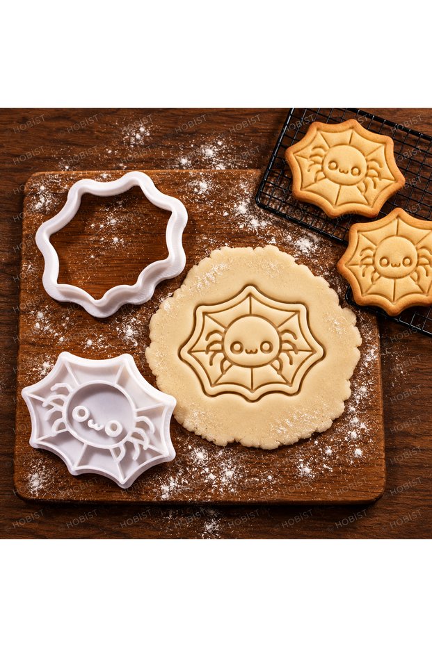 Halloween Spider in the Web Chip Premium Cookie Mold and Sugar Dough Shaper - Cookie Cutter