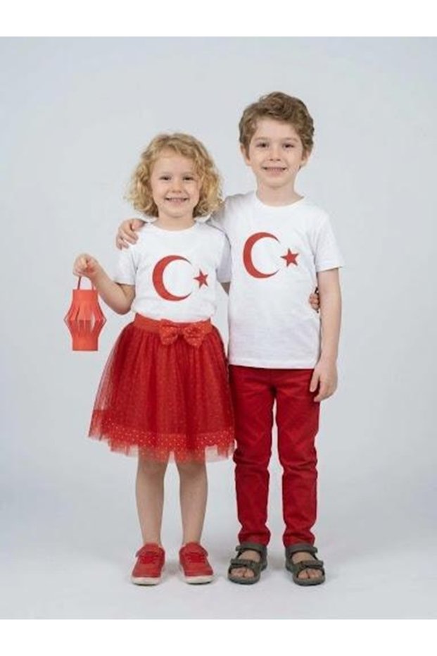 Crescent Moon and Star Short Sleeve White T-Shirt October 29Th Feast
