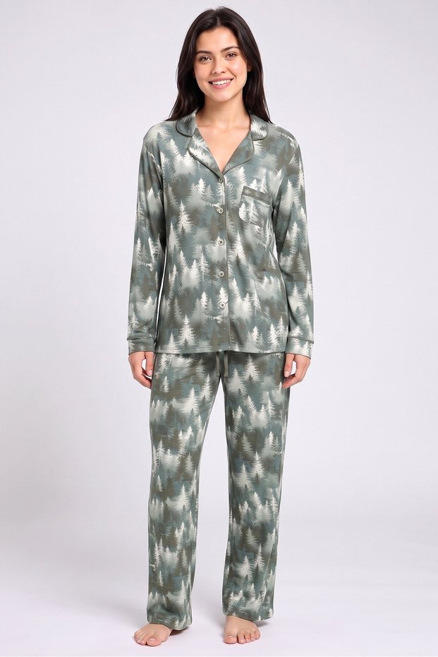 Women 2 Pcs Textured Top And Bottom Pyjama Set, Multicolor