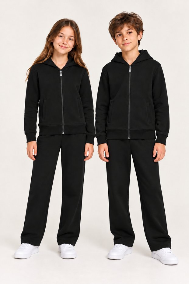 72710-26 Unisex Children's Zippered Hooded Tracksuit Set – Ages 7-11