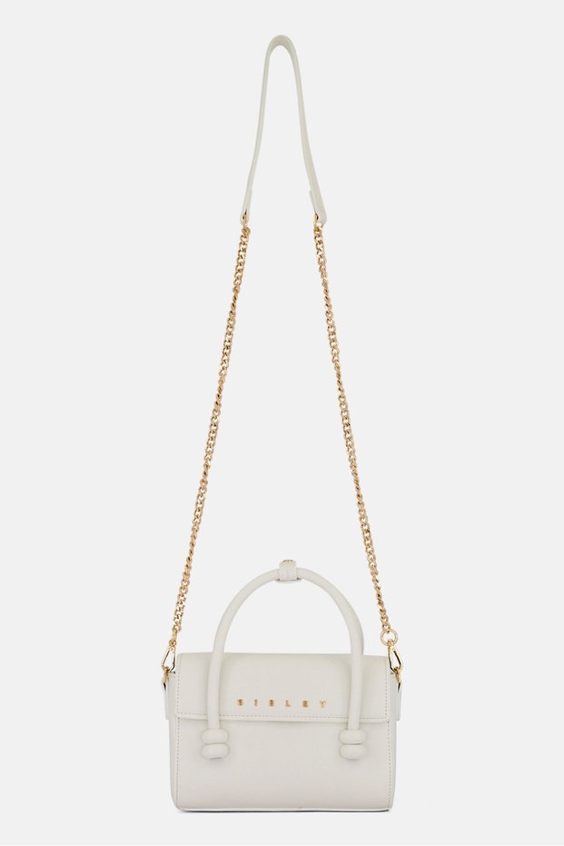 Women Brand Logo Handbag, White