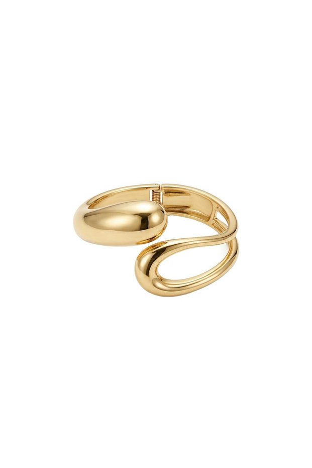 Metal Form Collection Loop Clamp Bracelet - Gold
