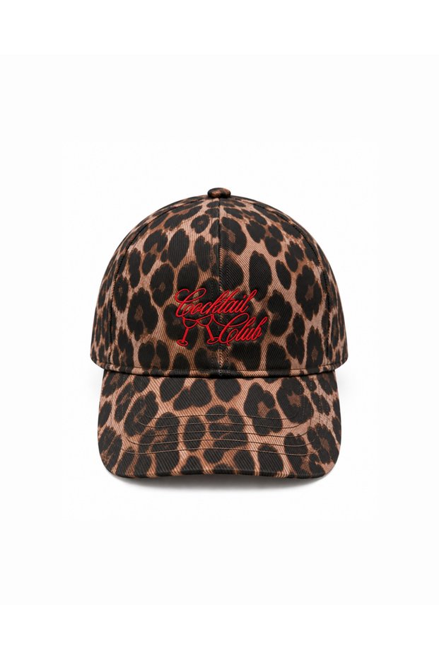 Cocktail Club Red Embroidered Leopard Hat / Concept Leopard Hat Adjustable Cap