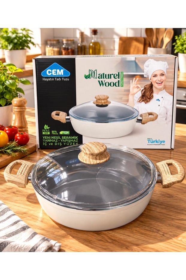 Naturel Wood 24 cm Basic Karniyarik Pot