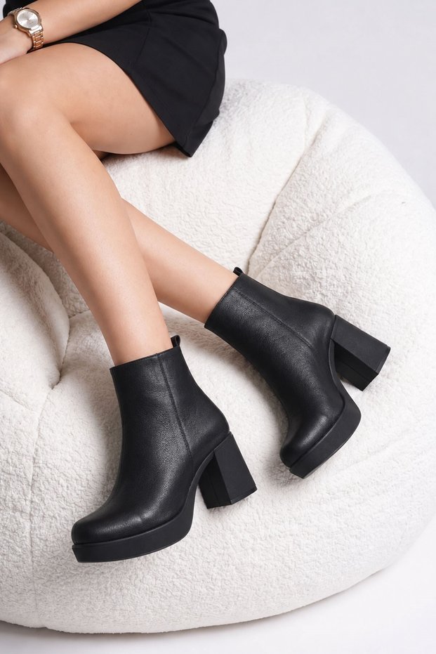 Women's Platform Heel 7.5 cm Thick Heeled Zippered Warm Lining Women's Daily Comfortable Boots