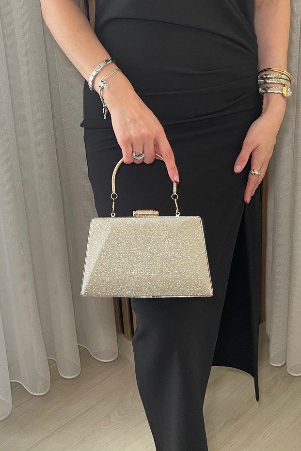 Women's Gold Silvery Evening Bag