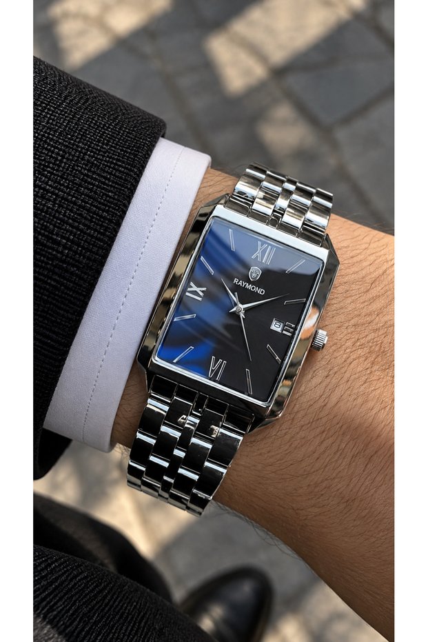 Rym-0003 Men's Wristwatch Vintage Rectangular Case Stylish Design with Calendar