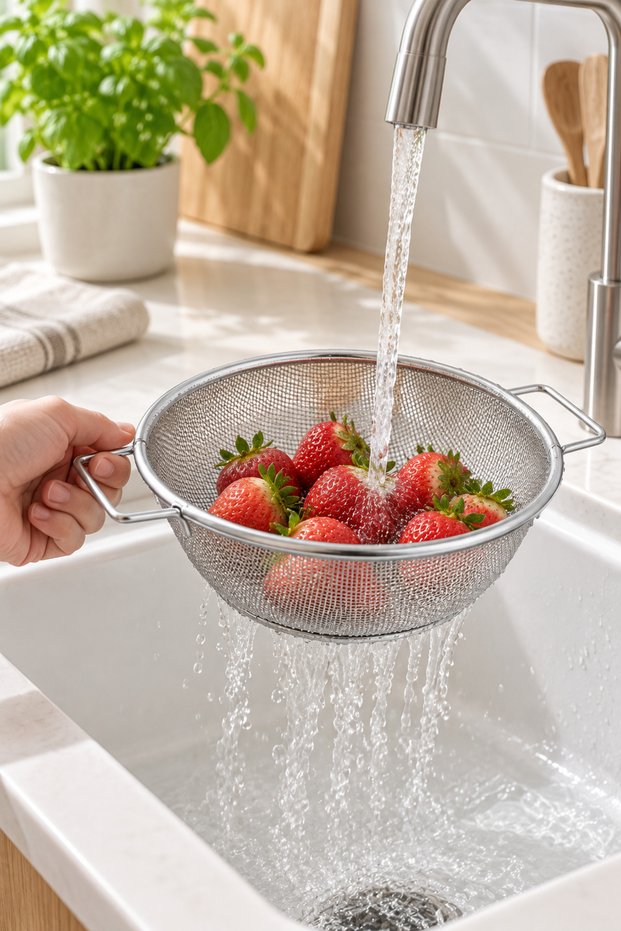 Duru Small Size Double Handle Wire Strainer 20 cm – Kitchen Strainer for Pasta, Vegetables and Fruits