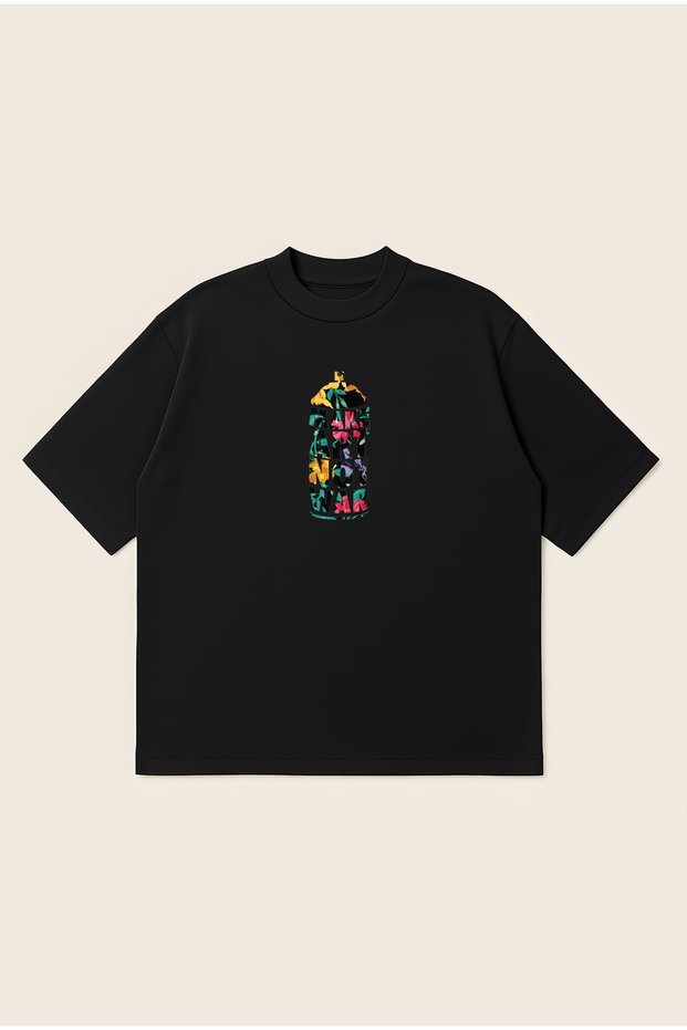 Make Art Not War Printed Oversize Boxy Cut Unisex 100% Cotton Tshirt | Streetwear