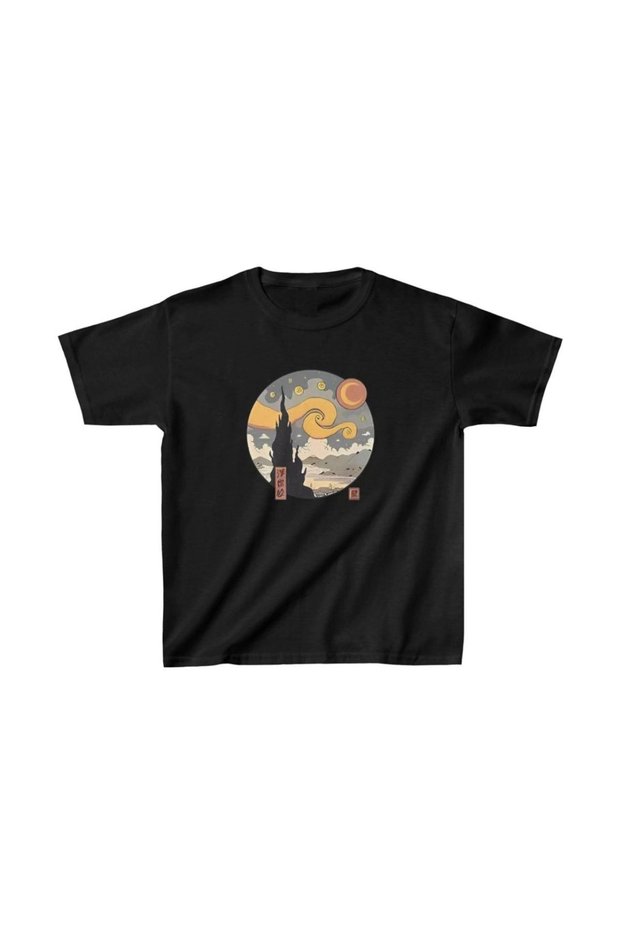 Children's Unisex Printed T-Shirt - Black
