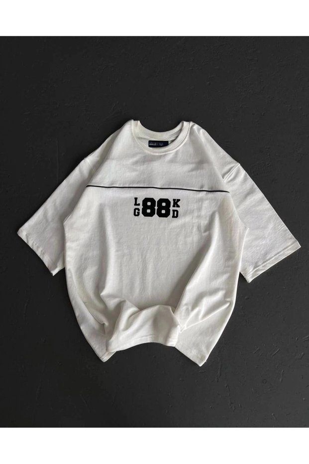 Women's Printed T-Shirt Short Sleeve Crew Neck Oversized Relaxed Fit Casual T-Shirt - White