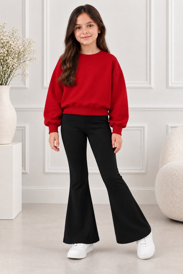 Plain Unprinted Top and Bottom Set Sweat - Spanish Leggings
