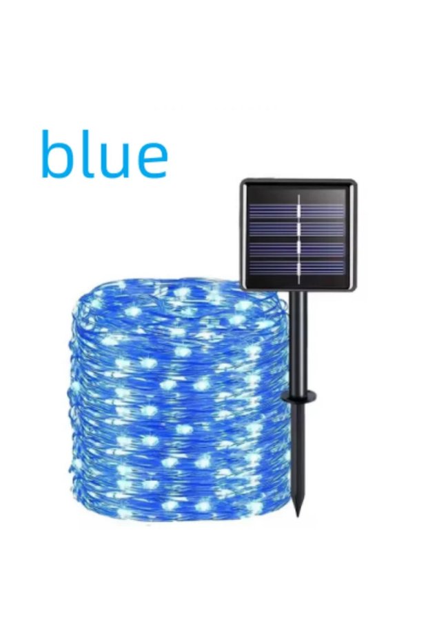 275.59inch50led7m Blue Outdoor Solar String Light 300/200/100/50 LED Fairy Garland 8 Mode Garden Yar