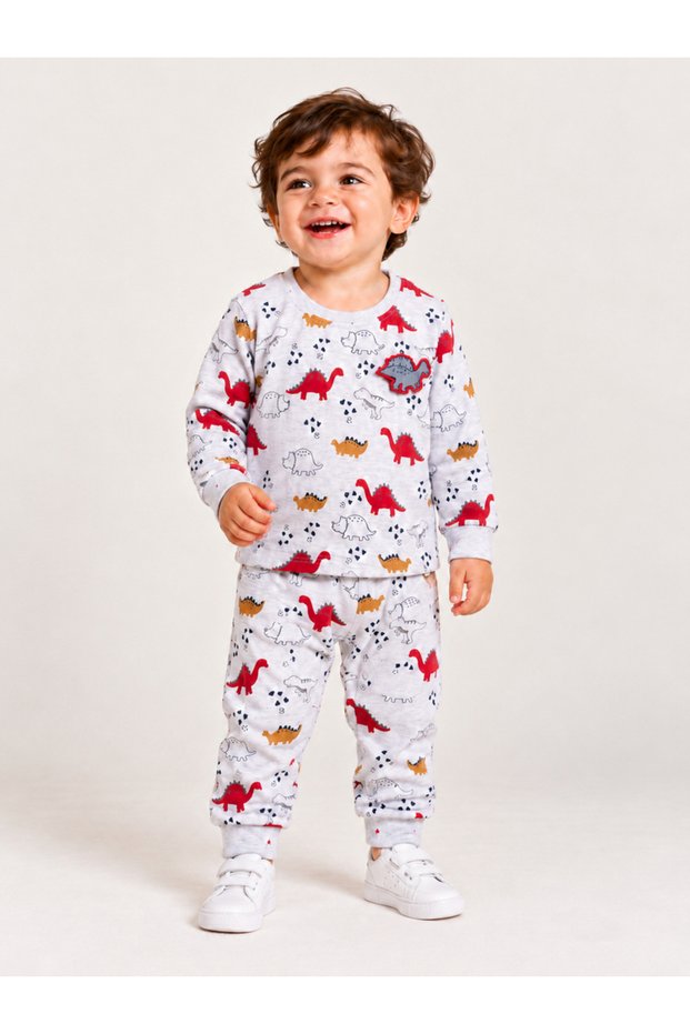 Baby Boy Dinosaur Print Cotton T-Shirt and Joggers Set
