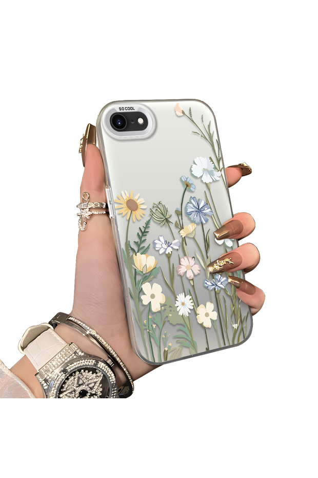 iPhone 7/8/Se 2020 2022 Compatible Retro Wildflowers Pattern Phone Case Shockproof Case