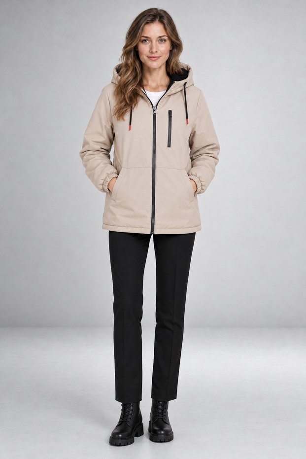 Women's Stone Fur Windproof Hooded Winter Coat