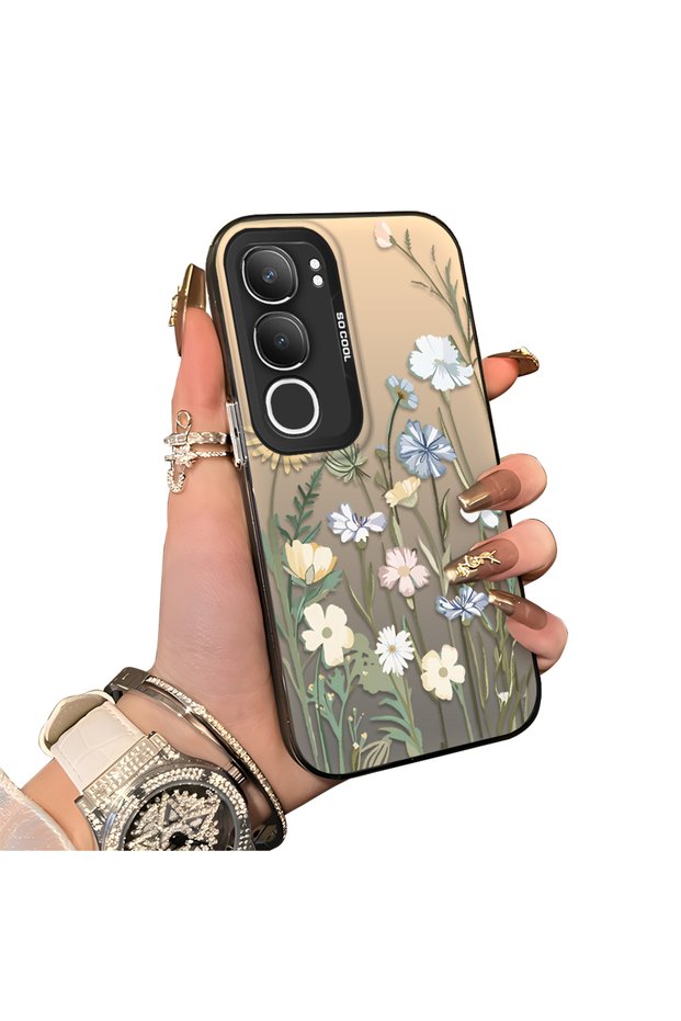 For Vivo Y19S 4G/Y19S Pro Compatible Retro Wild Flowers Pattern Phone Case Shockproof Case
