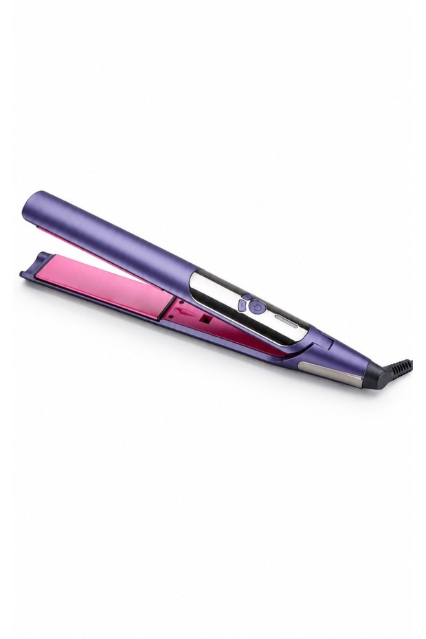 LCD Digital Display Hair Straightener, Purple & Pink Ceramic Flat Iron, Adjustable Temperature Professional Hair Straightening Iron for All Hair Types