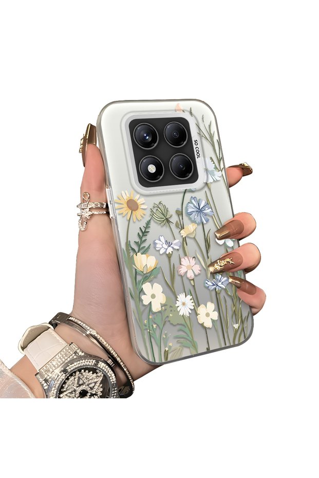 Retro Wild Flowers Pattern Phone Case for Redmi Note 14 Pro 4G/5G Compatible Shockproof Cover