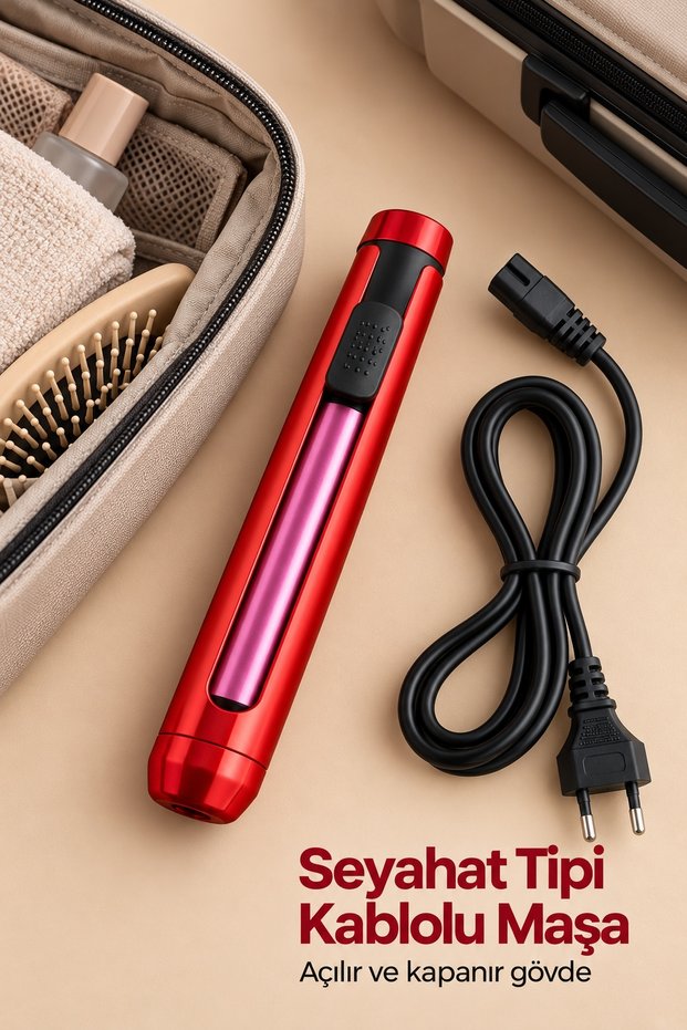 Travel Type Hair Styler and Curling Iron with Detachable Body