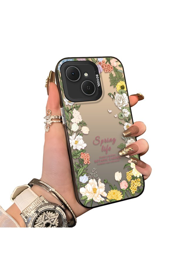 Tecno Spark 40C Compatible Flower Frame Patterned Phone Case Botanic Garden
