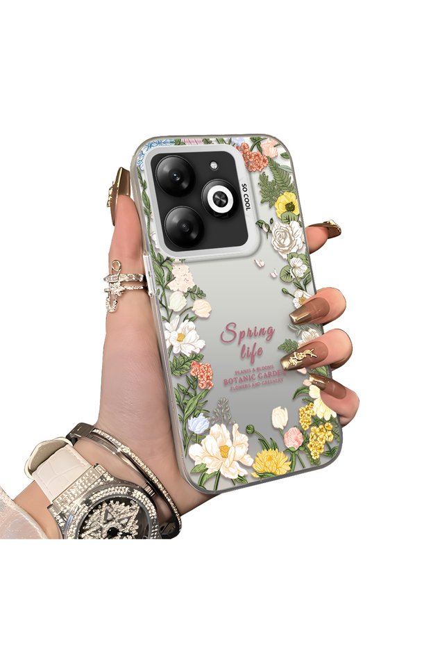 Tecno Spark 20 Compatible Flower Frame Patterned Phone Case Botanic Garden