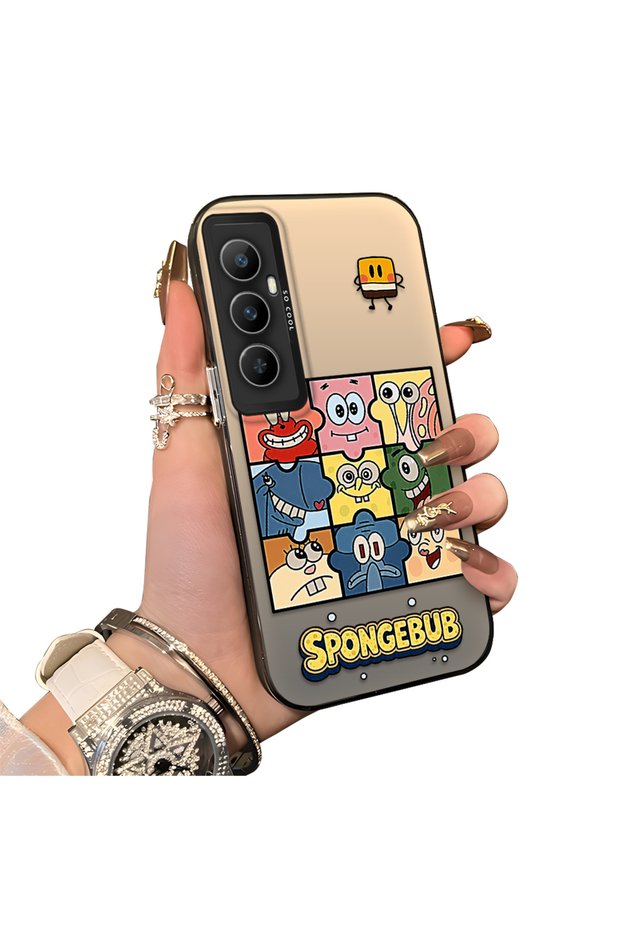 Realme C65 4g Compatible Puzzle Character Collage Patterned Phone Case Shockproof