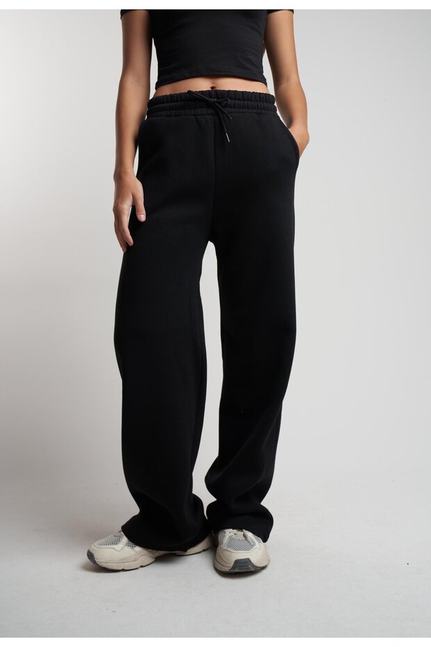 Women's Shardonlu Wide Leg Elastic Waist Tied Pocketed Trousers Cty-Abr-1776