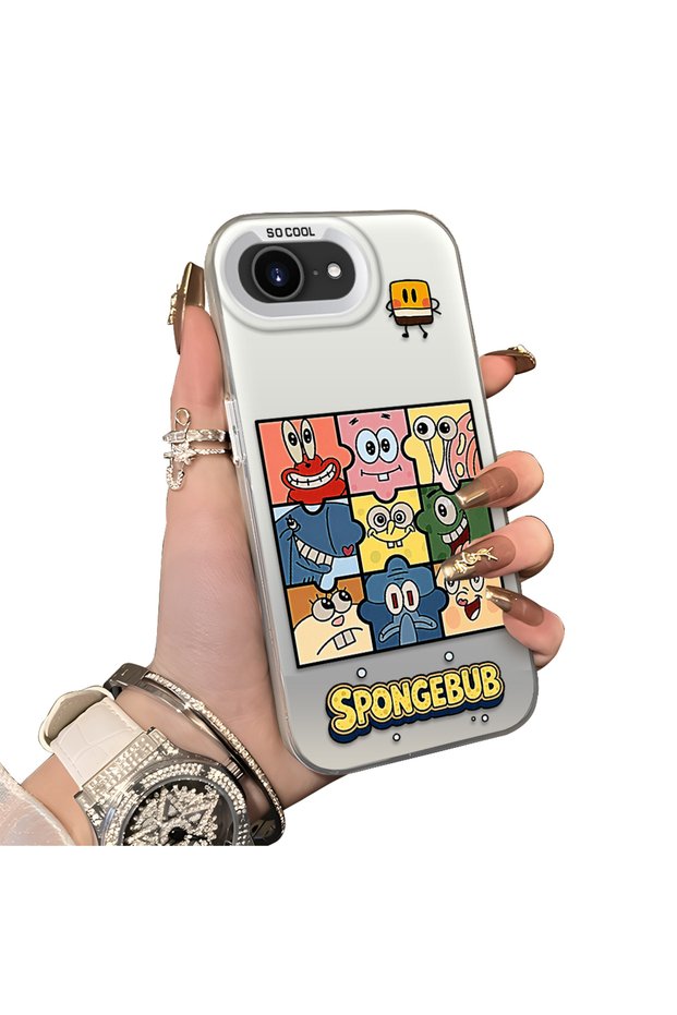 iPhone 16E Compatible Puzzle Character Collage Pattern Phone Case Shockproof