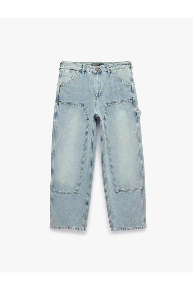 Cotton Regular Leg Oversize Super Baggy Trousers with Pockets