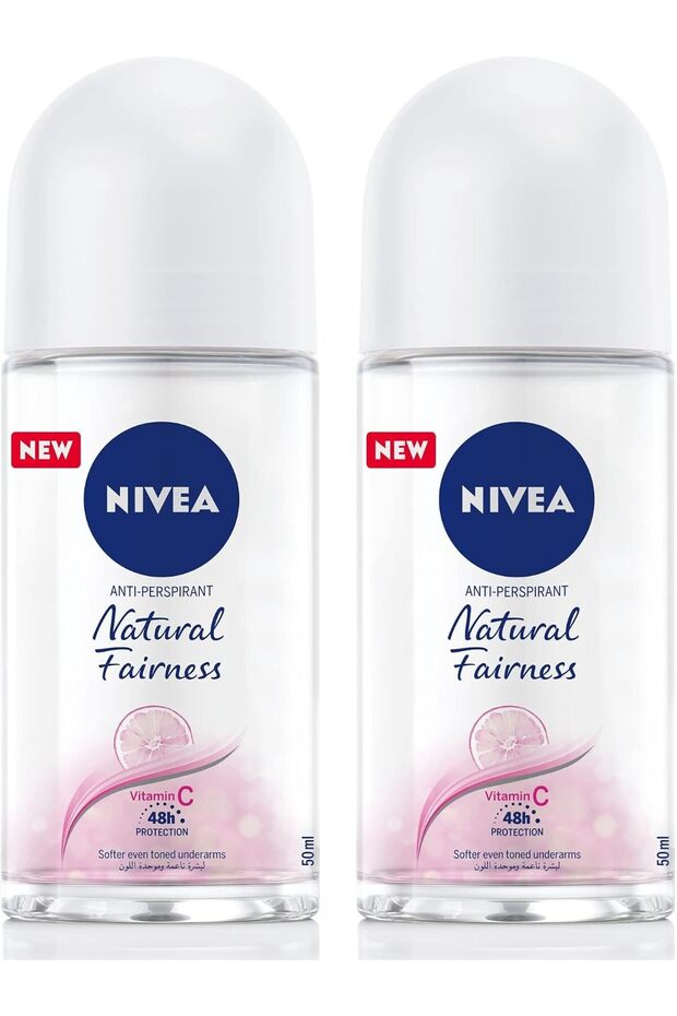, Women's Antiperspirant Roll-on Natural Radiance, 50 ml, Pack of 2