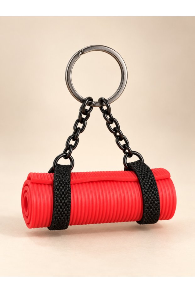 Mini Yoga Mat Keychain – Bag Accessory with a Rolled Pilates Mat Figure