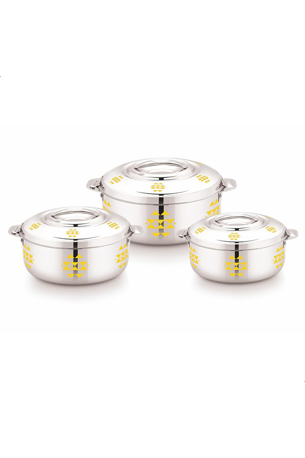 Stride Yara Stainless Steel Casserole, Stylish, Durable, 1000ml, 1500ml, 2500ml, Premium Build