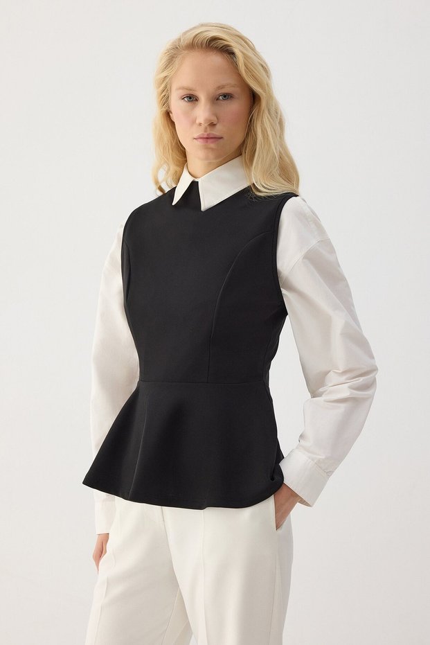 Sleeveless Peplum Blouse